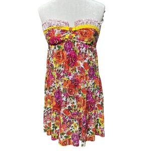BETSEY JOHNSON Vintage Floral Swim Dress Cover Up. Sz Small